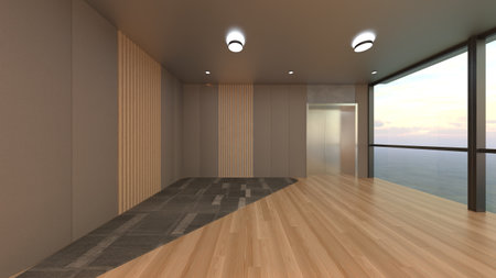 3DCG images of the glass walled meeting roomsの写真素材