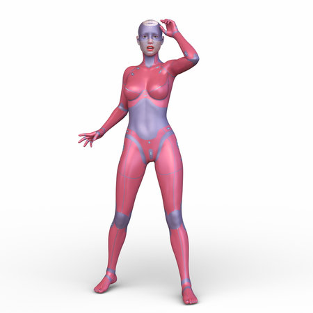 3DCG images of a female cyborgの写真素材