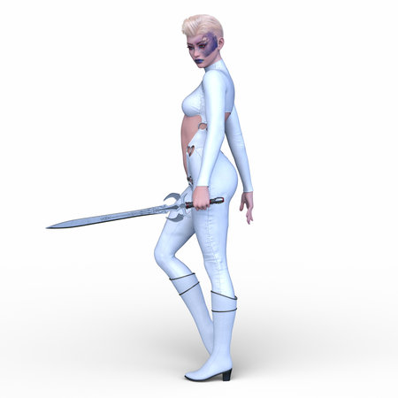 3DCG images of a female fencerの写真素材