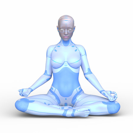 3DCG images of a female cyborgの写真素材
