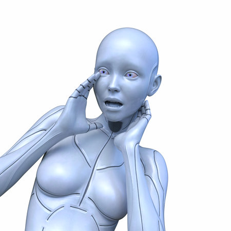 3DCG images of a female cyborgの写真素材