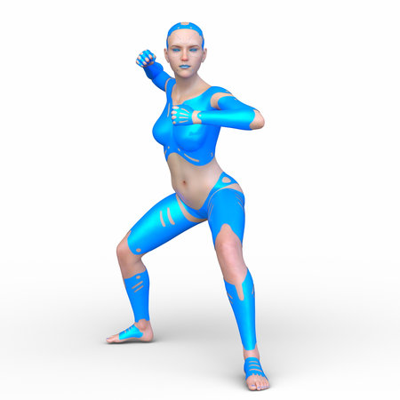 3DCG images of a female cyborgの写真素材
