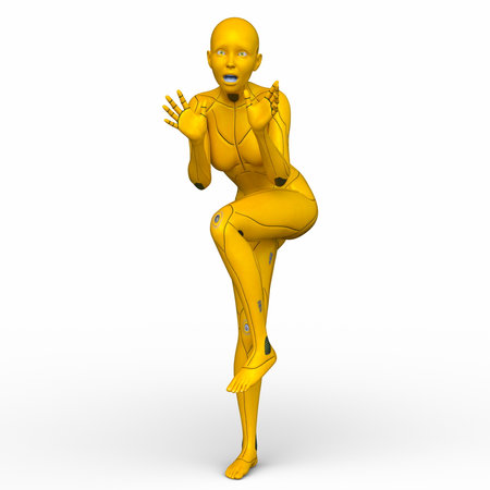 3DCG images of a female cyborgの写真素材