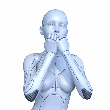 3DCG images of a female cyborgの写真素材