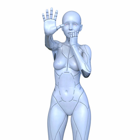 3DCG images of a female cyborgの写真素材