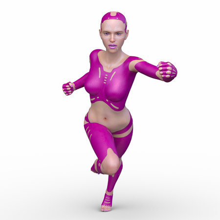 3DCG images of a female cyborgの写真素材