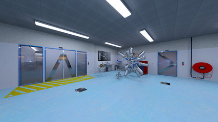 3DCG images of the spaceship hangarの写真素材