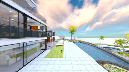 3DCG images of the resort hotel