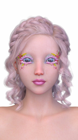 3DCG images of a woman's face close-upの写真素材