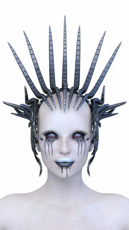3DCG images of a female alien faceの写真素材