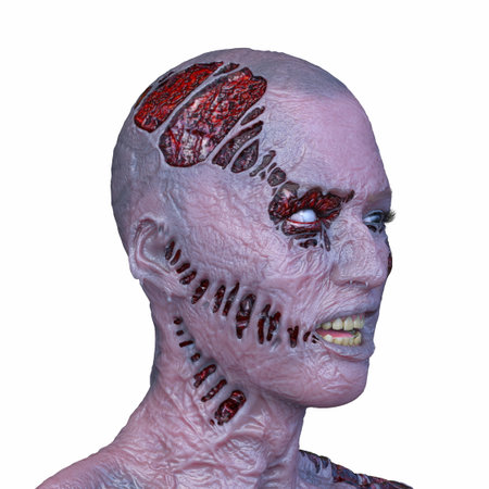 3DCG images of a male zombie faceの写真素材