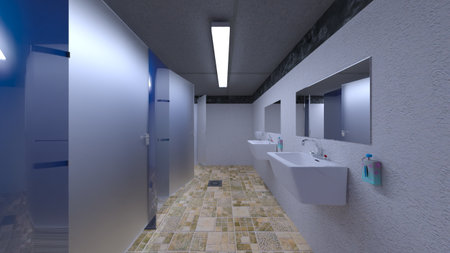 3DCG images of the laboratory corridorの写真素材