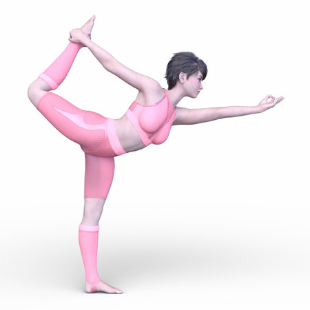 3DCG images of a woman posingの写真素材