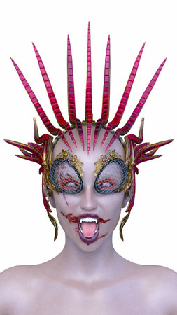 3DCG images of a female alien faceの写真素材