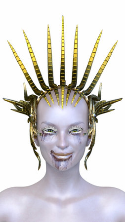 3DCG images of a female alien faceの写真素材