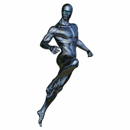 3DCG images of a male cyborgの写真素材