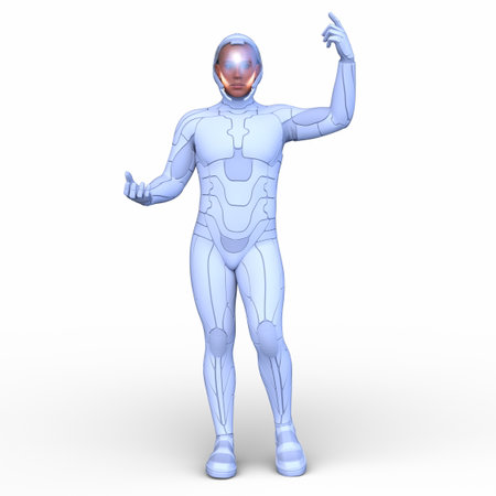 3DCG images of a cyber manの写真素材
