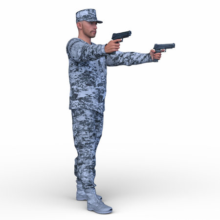3DCG images of a soldierの写真素材
