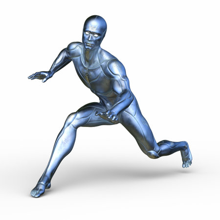 3DCG images of a male cyborgの写真素材