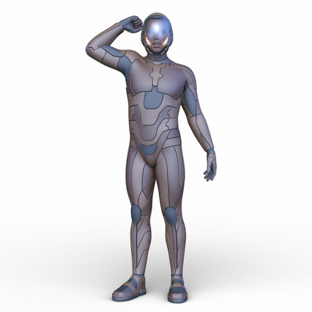 3DCG images of a cyber manの写真素材