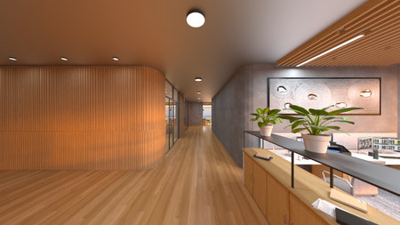 3DCG images of the glass walled meeting roomsの写真素材