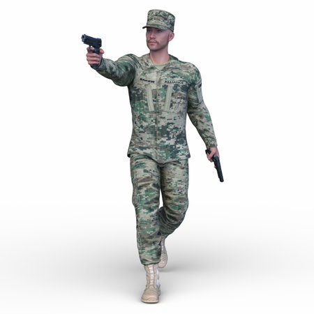 3DCG images of a soldierの写真素材