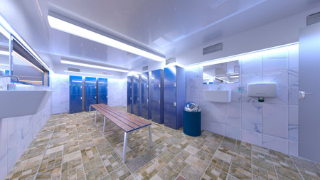 3DCG images of the laboratory corridorの写真素材