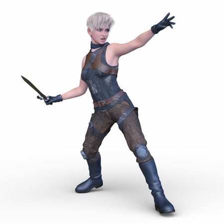 3DCG images of a female fencerの写真素材