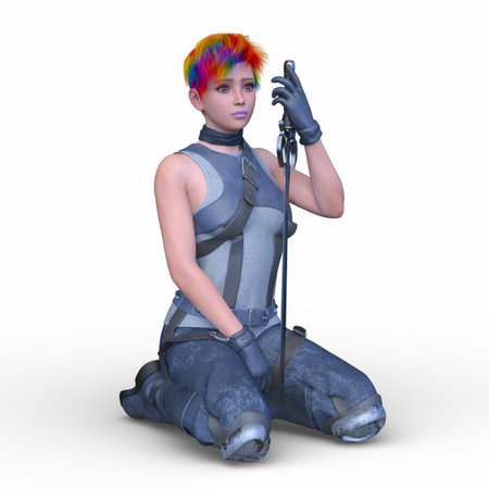 3DCG images of a female fencerの写真素材