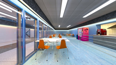 3DCG images of the laboratory corridorの写真素材