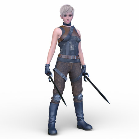3DCG images of a female fencerの写真素材