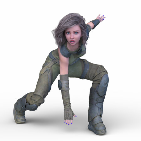 3DCG images of a female warriorの写真素材