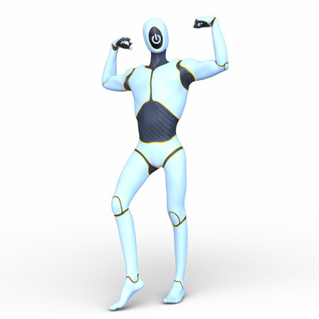 3DCG images of a male cyborgの写真素材