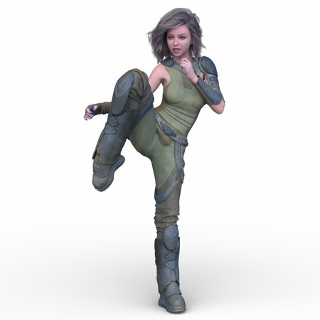 3DCG images of a female warriorの写真素材