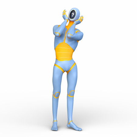 3DCG images of a male cyborgの写真素材