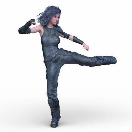 3DCG images of a female warriorの写真素材