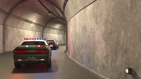 3DCG images of a police carの写真素材