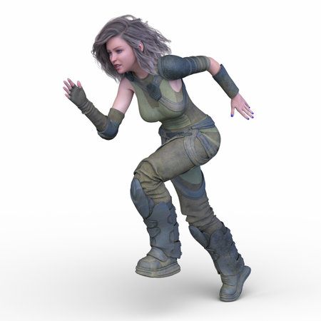 3DCG images of a female warriorの写真素材