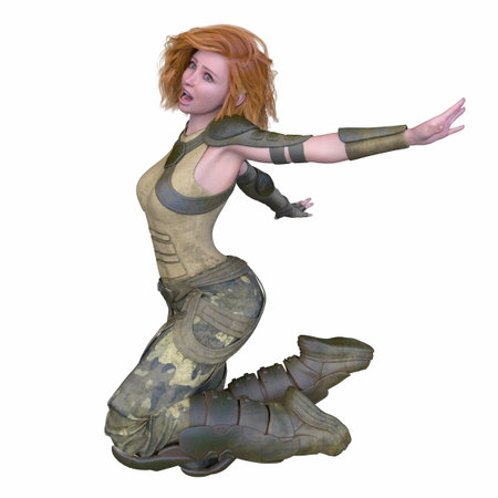 3DCG images of a female warriorの写真素材