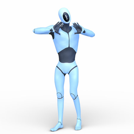 3DCG images of a male cyborgの写真素材