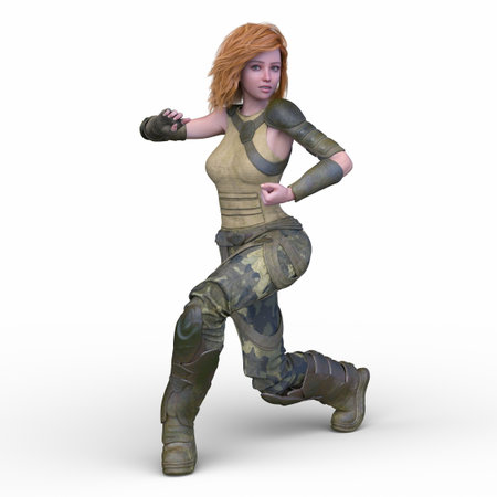3DCG images of a female warriorの写真素材