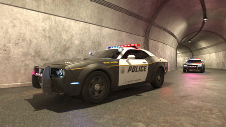 3DCG images of a police carの写真素材