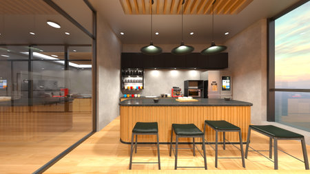 3DCG images of the glass walled meeting roomsの写真素材