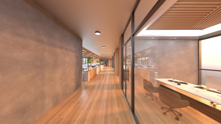 3DCG images of the glass walled meeting roomsの写真素材