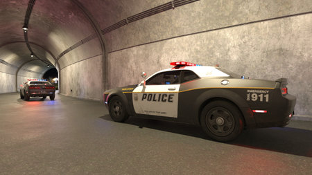 3DCG images of a police carの写真素材