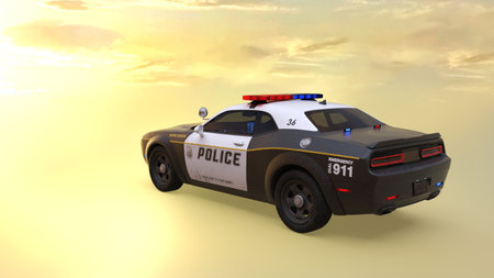 3DCG images of a police carの写真素材