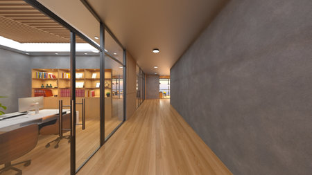 3DCG images of the glass walled meeting roomsの写真素材