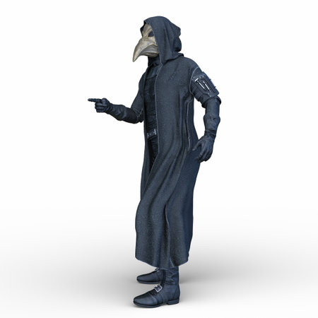 3DCG images of a man in crow maskの写真素材