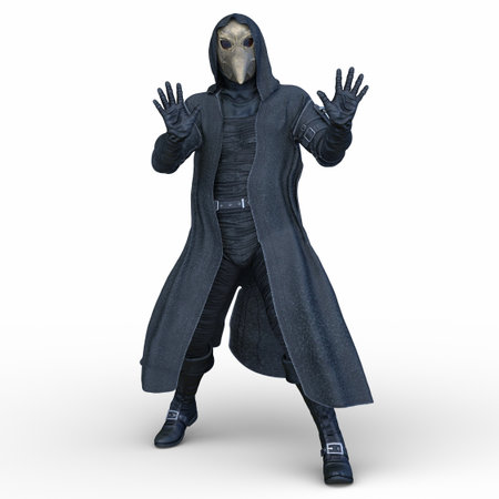 3DCG images of a man in crow maskの写真素材