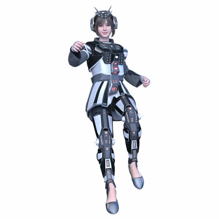 3DCG images of a cyber womanの写真素材